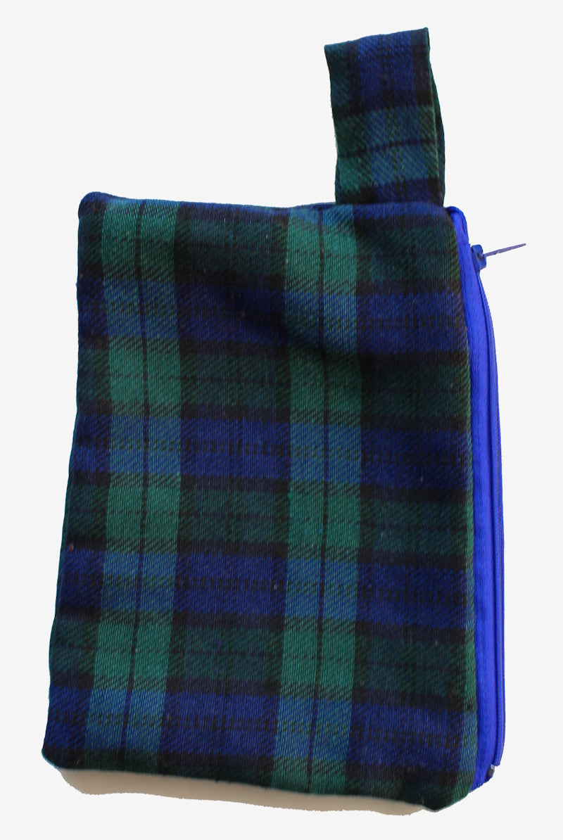 Blue & Green Tartan - Handmade 4 Pouch set
