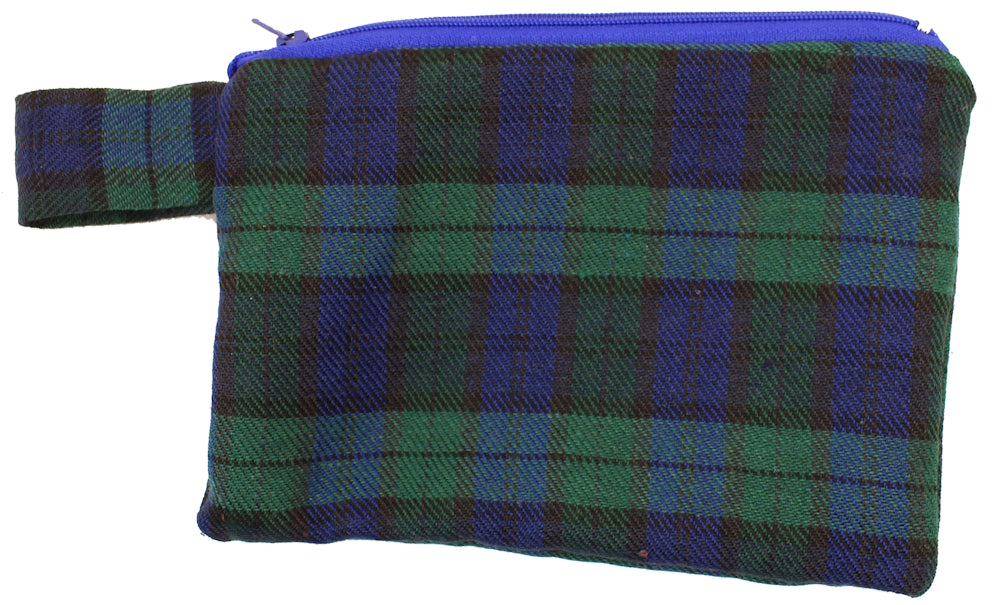 Blue & Green Tartan - Handmade 4 Pouch set