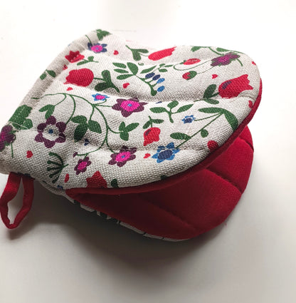 Floral Folk Art Tea towel & Mitt Set