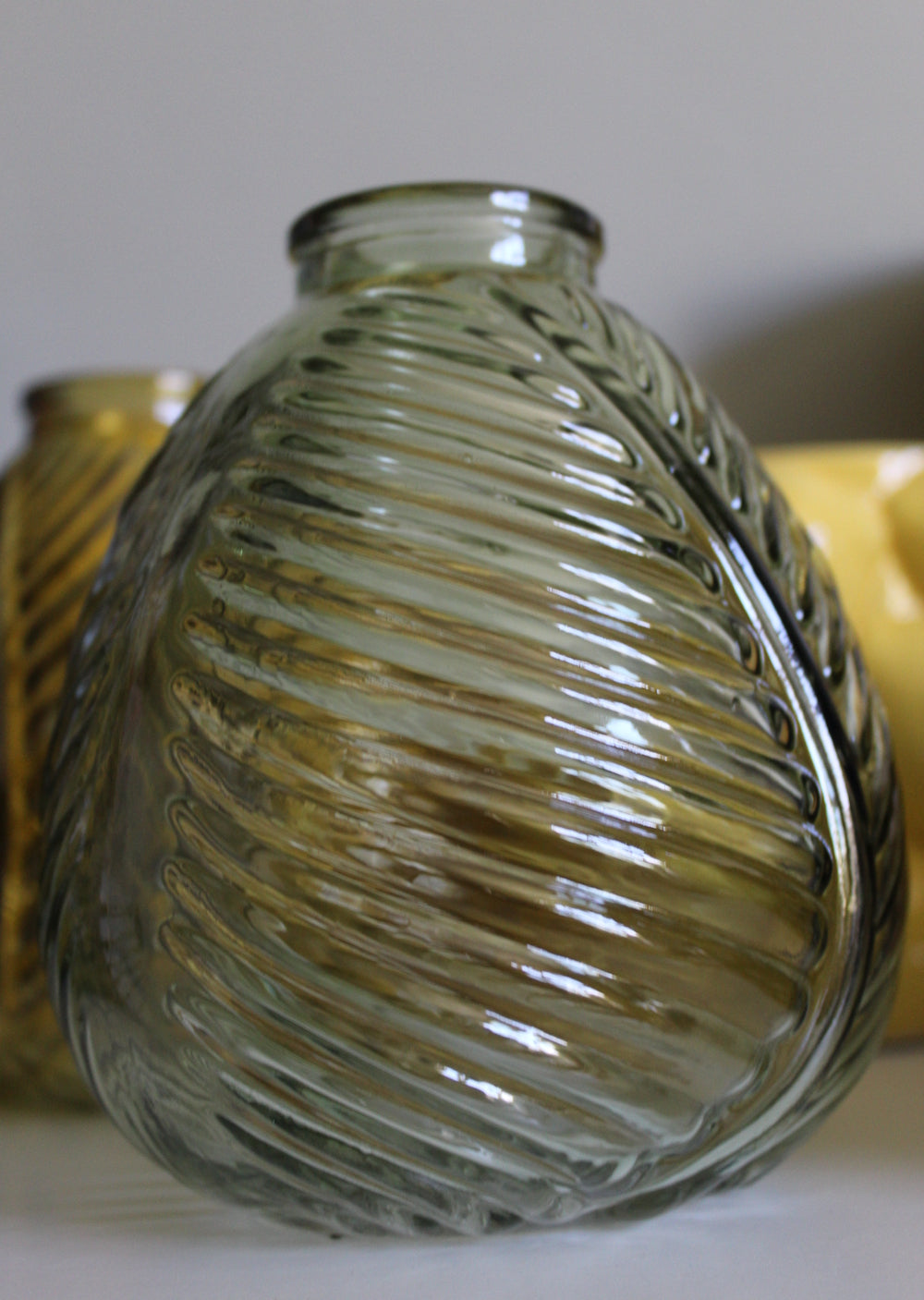 Glass Bulb Vase - Forest Green