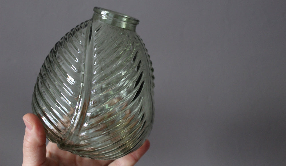 Glass Bulb Vase - Forest Green