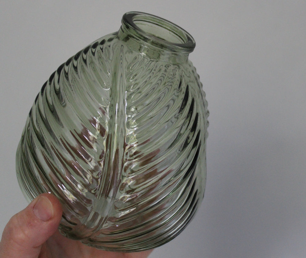 Glass Bulb Vase - Forest Green