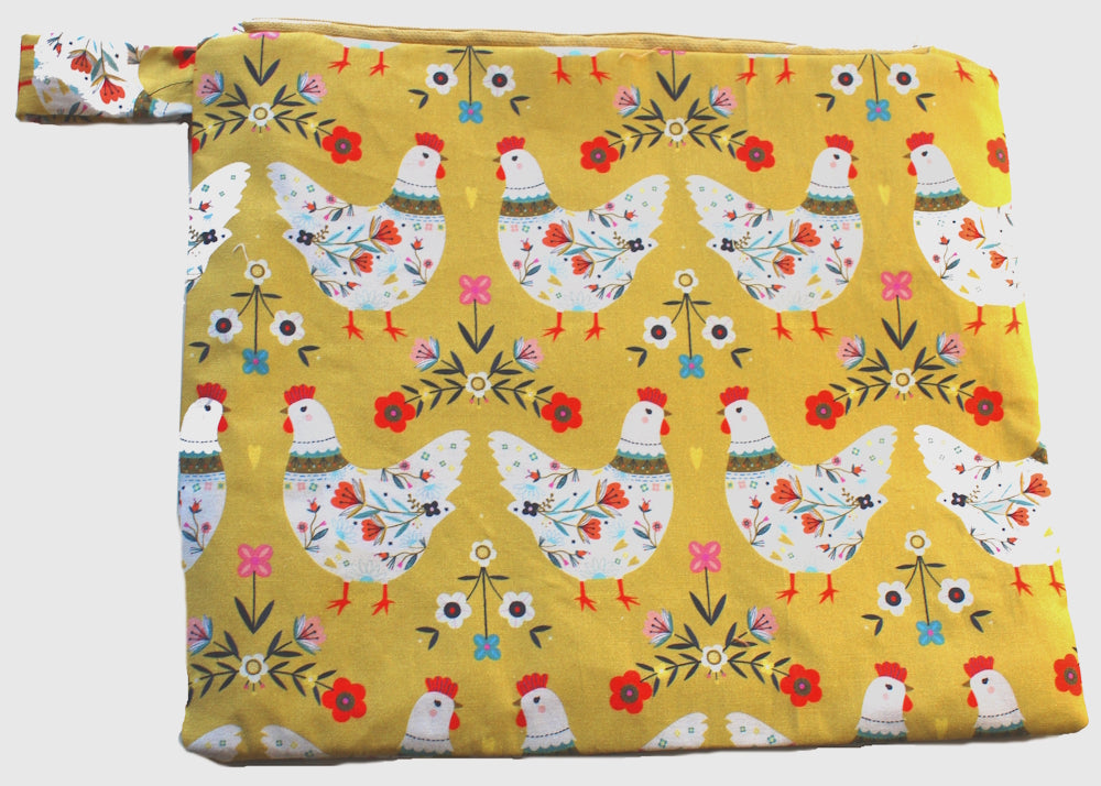 Chicken Folk - Handmade Pouch Trio