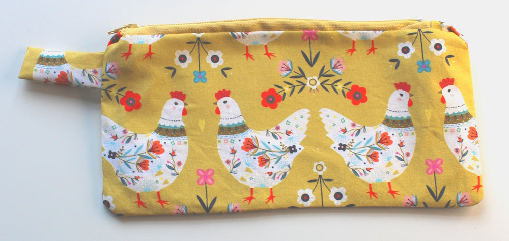 Chicken Folk - Handmade Pouch Trio