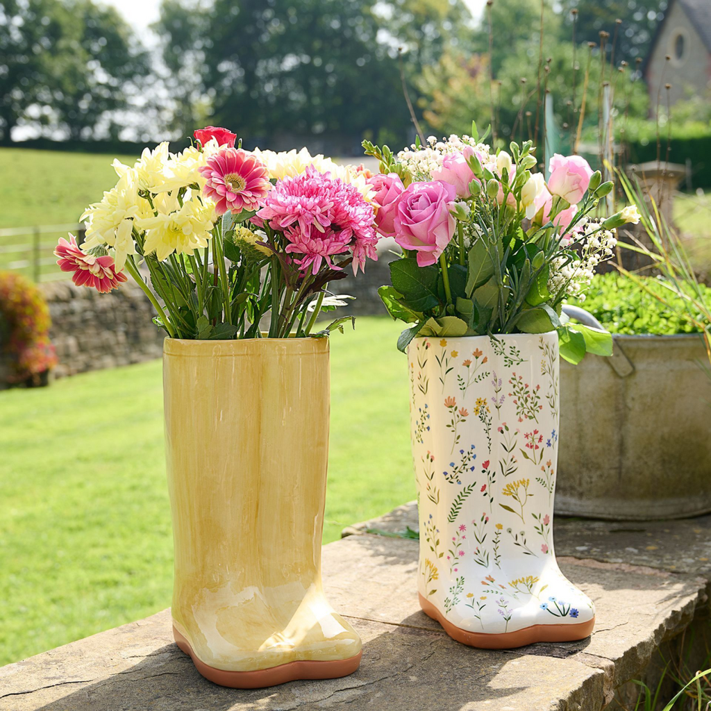 Ceramic Yellow Wellies Vase