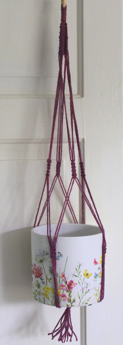 Macrame Pot Hangers -  Lilac