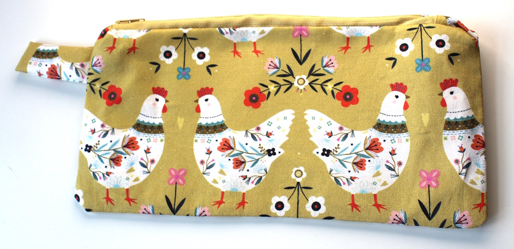 Chicken Folk - Handmade Pouch Trio
