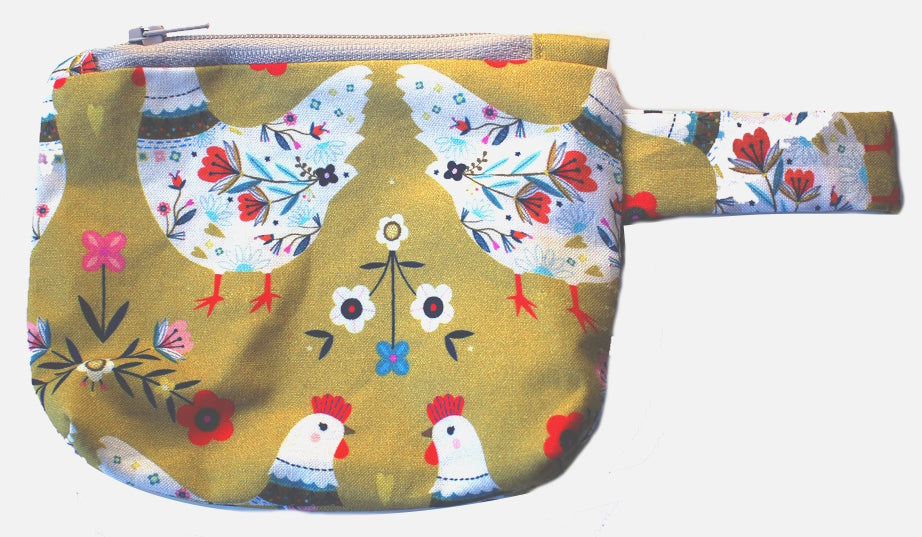 Chicken Folk - Handmade Pouch Trio
