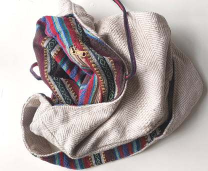Reversible Folklore Weave Everyday Hemp Bag