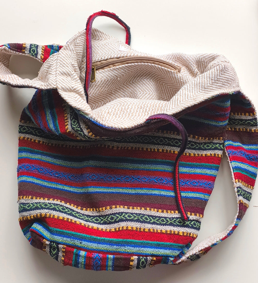 Reversable Folklore Weave Everyday Hemp Bag