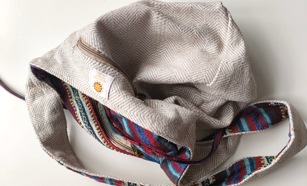 Reversable Folklore Weave Everyday Hemp Bag