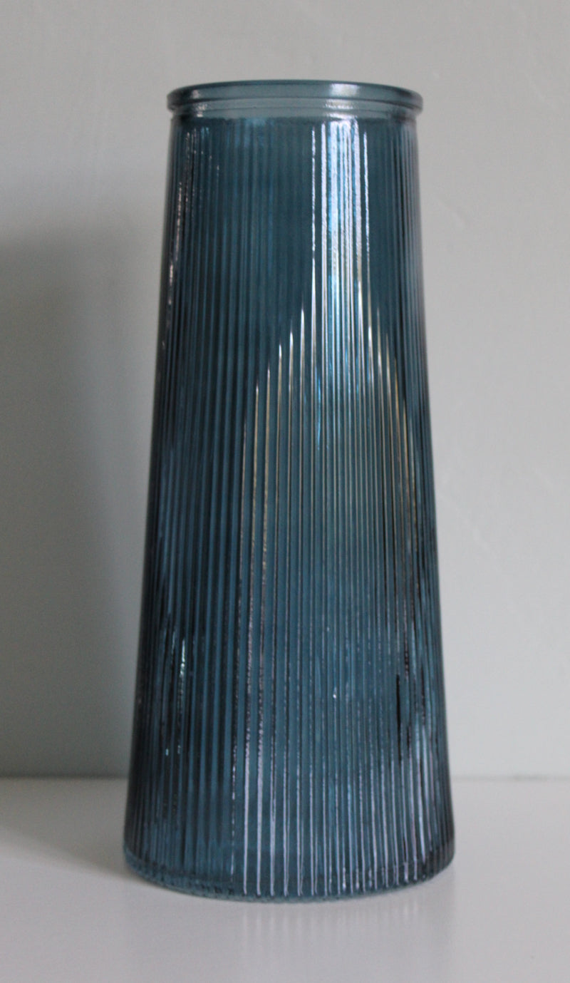 Tall Glass Vase - Ocean Blue