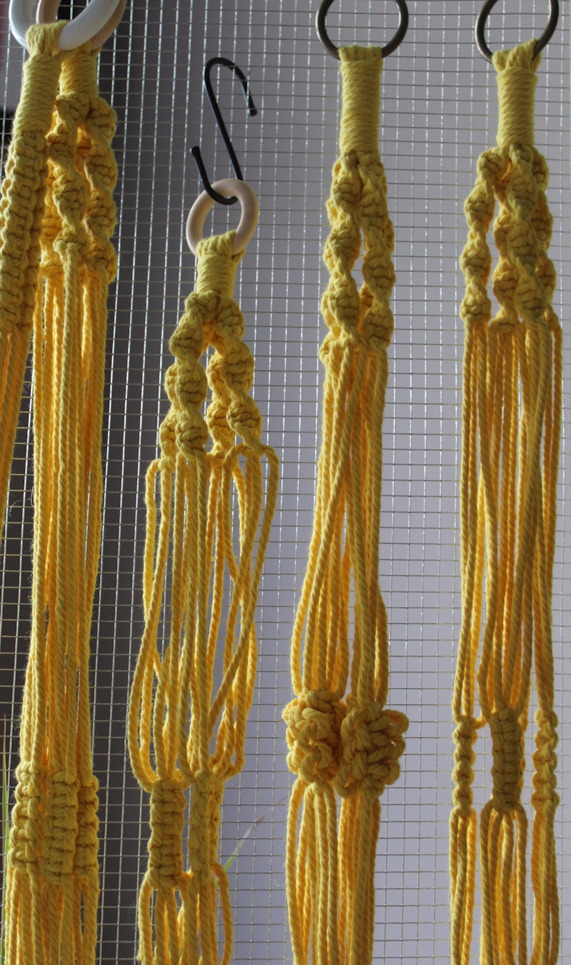 Macrame Pot Hangers - Yellow