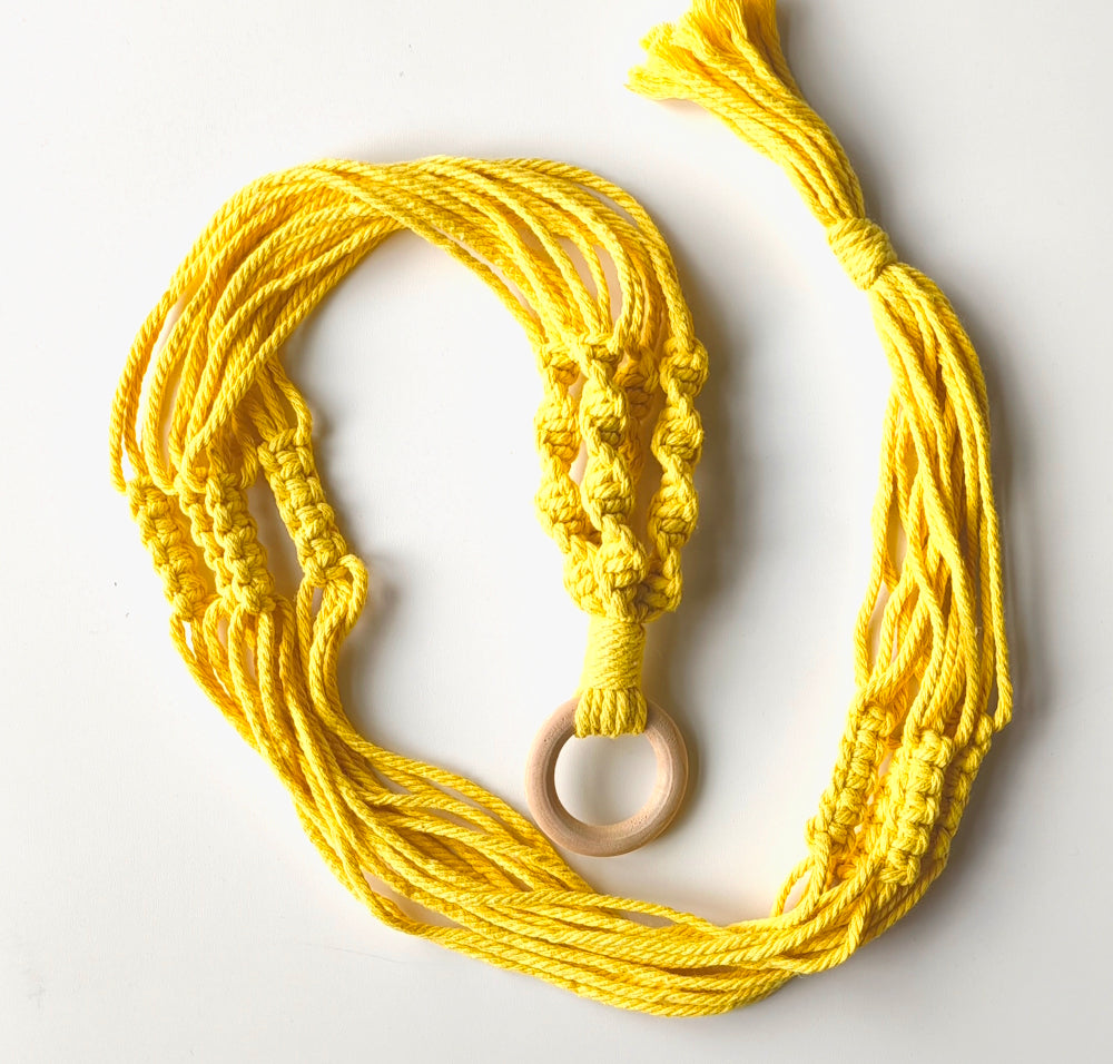 Macrame Pot Hangers - Yellow