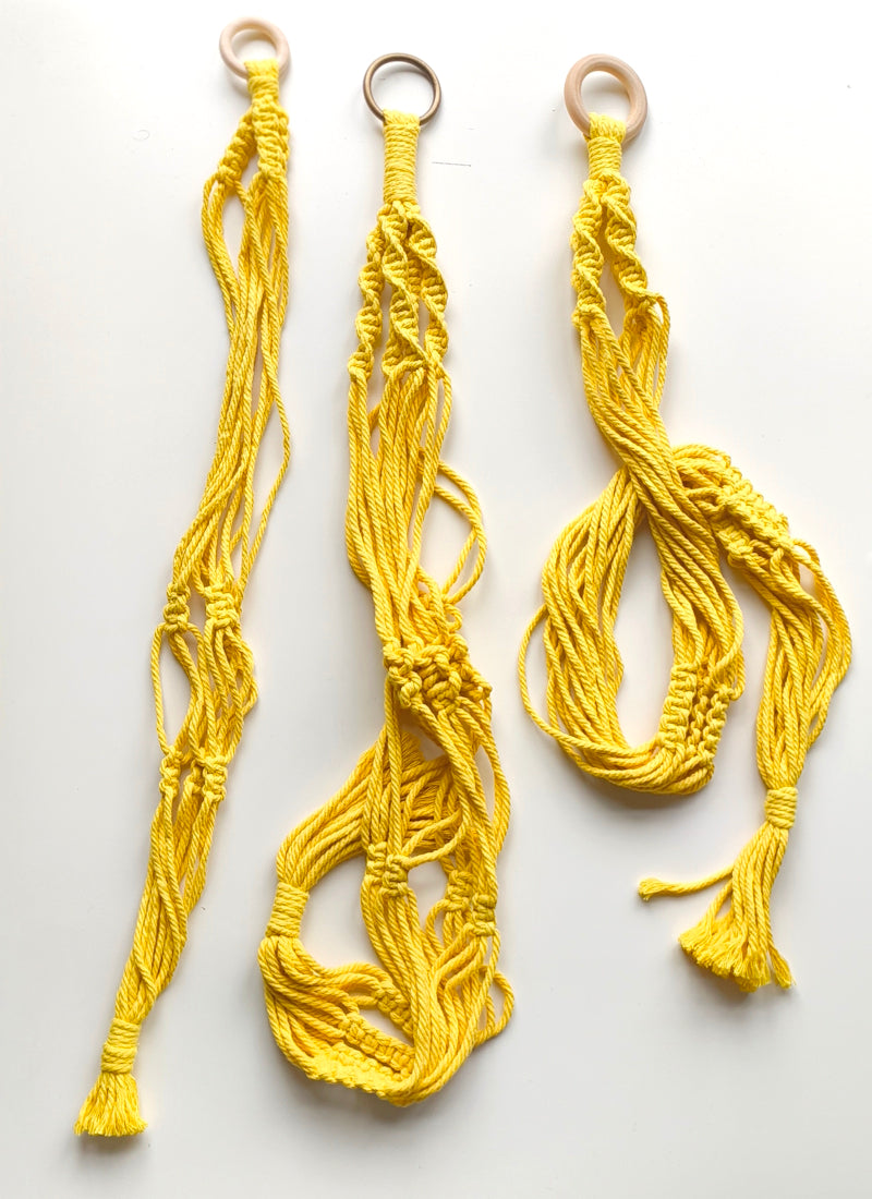 Macrame Pot Hangers - Yellow