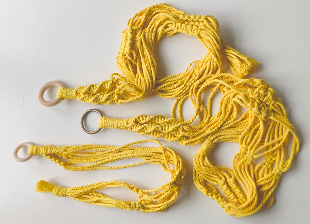 Macrame Pot Hangers - Yellow